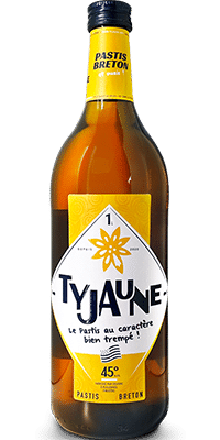 Ty Jaune le pastis breton | Pastis Artisanal produit en Bretagne photo de la bouteille de 1l