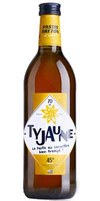 Ty Jaune le pastis breton | Pastis Artisanal produit en Bretagne photo de la bouteille de 70cl